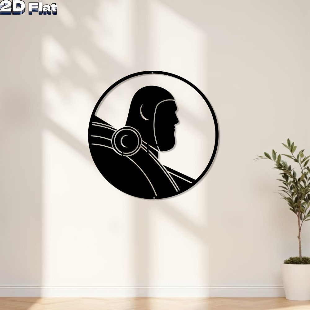 Tech Office Wall Decor - 1 Stück Moderne Roboter-Aluminiumplatte Wandkunst Futuristischer