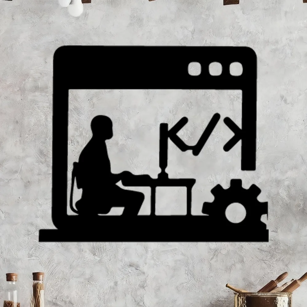 Office Tech Software - CIFBUY Metall-Wandkunst Programmierer-Geschenk Tech-Bürodekoration Software-Entwickler Silhouette-Dekoration
