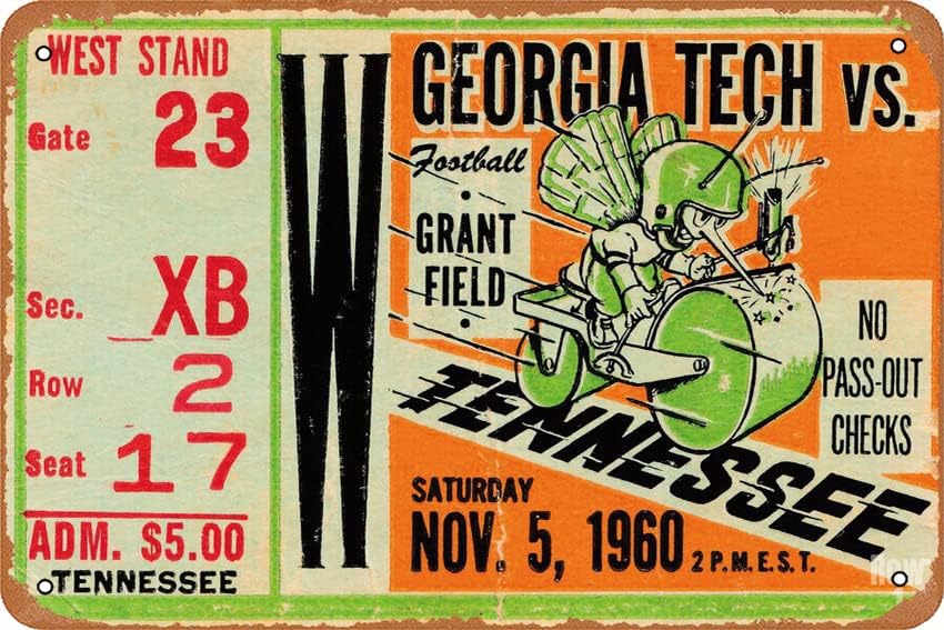Tech Office Wall Decor - 1960 GEORGIA TECH VS. TENNESSEE Poster